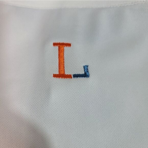 Peter Millar Summer Comfort Blue Jack National Golf Polo Shirt Size L White - Picture 8 of 11